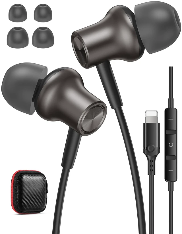 Main image of for Apple MFi-Certified Wired Earbuds for Lightning Headphones Magnetic Corded Ear Buds Wire Earphones with Microphone Volume Control for iPhone 14 Plus 13 Pro Max 12 Mini 11 10 XS XR 8 7