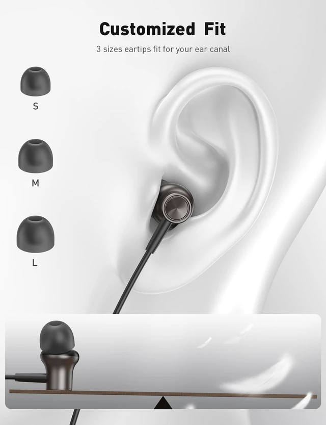 Alt view image 6 of 7 - for Apple MFi-Certified Wired Earbuds for Lightning Headphones Magnetic Corded Ear Buds Wire Earphones with Microphone Volume Control for iPhone 14 Plus 13 Pro Max 12 Mini 11 10 XS XR 8 7