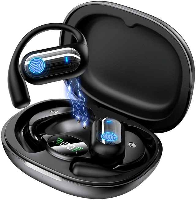 Main image of AI Live Translation Earbuds Bluetooth 6.1 Sport Open Ear Headphones 198 Languages Translator, 4-in-1 Smart Mode Touch Screen Real-Time Earphones Fit for Travel Business Learning(Charcoal Black)