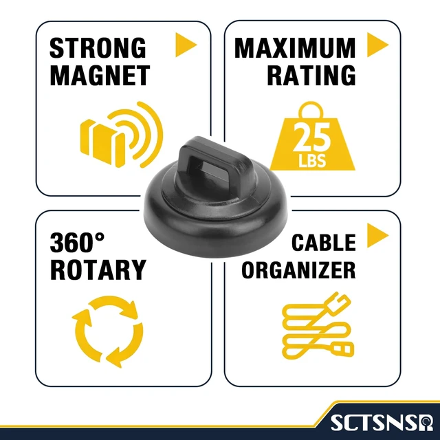 Alt view image 4 of 7 - Magnetic Zip Tie Mount, 23mm Wire Holder, Magnet Cable Tie Holders 20Pcs Magnets with 20 Pcs Cable Zip Ties, Cable Clips, Black Multipurpose Management, Tidy Wires, Strong Hold
