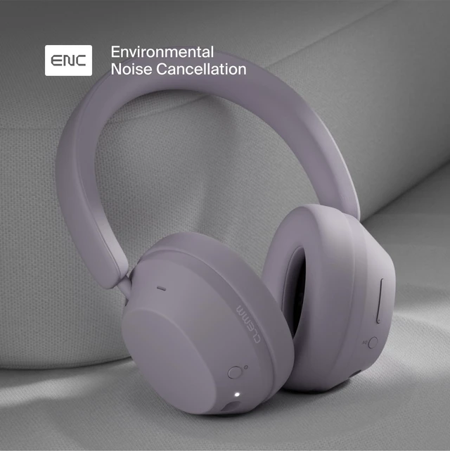 Alt view image 3 of 7 - Preset Wireless Over-Ear Headphones, 95H Playtime, Bluetooth, 40mm Drivers, Built-in Mic, Memory Foam Earcups, Aux Cable Included, Foldable Design, Lavender