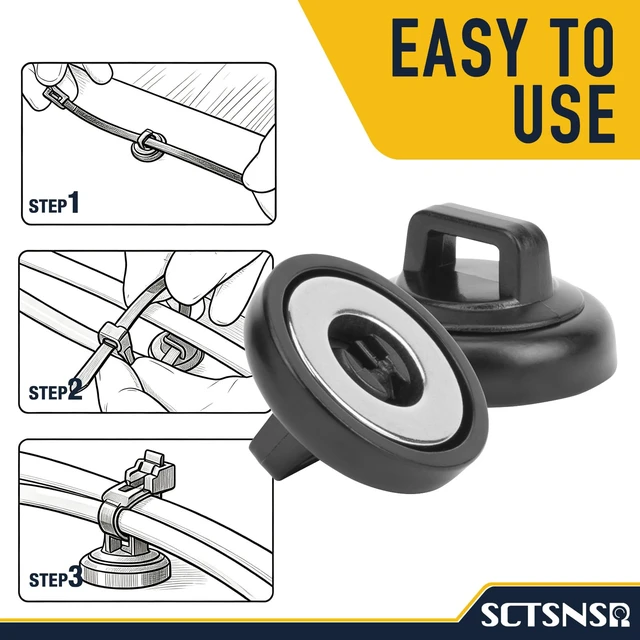 Alt view image 7 of 7 - Magnetic Zip Tie Mount, 23mm Wire Holder, Magnet Cable Tie Holders 20Pcs Magnets with 20 Pcs Cable Zip Ties, Cable Clips, Black Multipurpose Management, Tidy Wires, Strong Hold