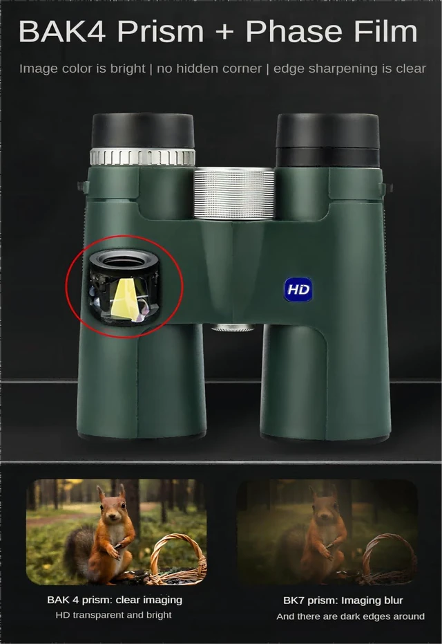 Alt view image 3 of 7 - 10x42 Professional Adult Binoculars with Tripod and Smartphone Adapter, for Bird Watching, Hunting, Concerts, and Travel - Green