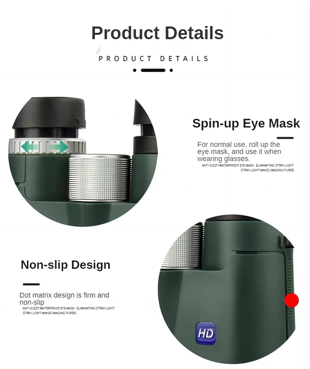 Alt view image 2 of 7 - 10x42 Professional Adult Binoculars with Tripod and Smartphone Adapter, for Bird Watching, Hunting, Concerts, and Travel - Green