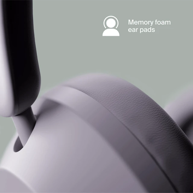 Alt view image 4 of 7 - Preset Wireless Over-Ear Headphones, 95H Playtime, Bluetooth, 40mm Drivers, Built-in Mic, Memory Foam Earcups, Aux Cable Included, Foldable Design, Lavender
