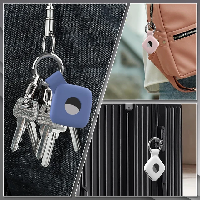 Alt view image 6 of 6 - 4 Pack Holder Case Compatible with Tile Mate Tracker Anti-Scratch Finder Protective Cover for Tile Tracker, Silicone Tile Keychain for Pets,Keys(Pink Purple Cyan Blue)