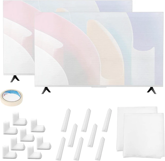 Main image of TV Cover for Moving Cushioning Supplies Set,Foam TV Cover&Corner Protector For 65"×36" Screens, 2 Pcs Foam Flat Screen Cover, 16 Pcs Corner Guards, 20M Textured Tape, Moving Protection Kit