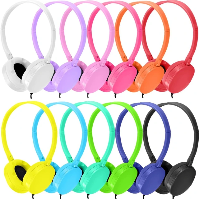 Main image of Bulk Headphones for Kids 12 Pack Multi Colored for School Classroom Students Teen Boys Girls Children Baby Toddler and Adult