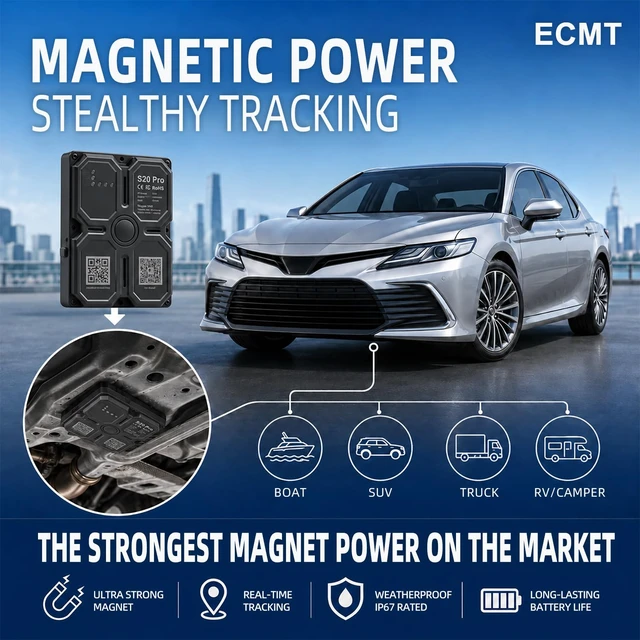 Alt view image 2 of 7 - GPS Tracker for Vehicles, Hidden Magnetic Car Tracker, Long Battery Life, Real-Time Tracking, Waterproof GPS Tracker for Cars & Assets, Subscription Required