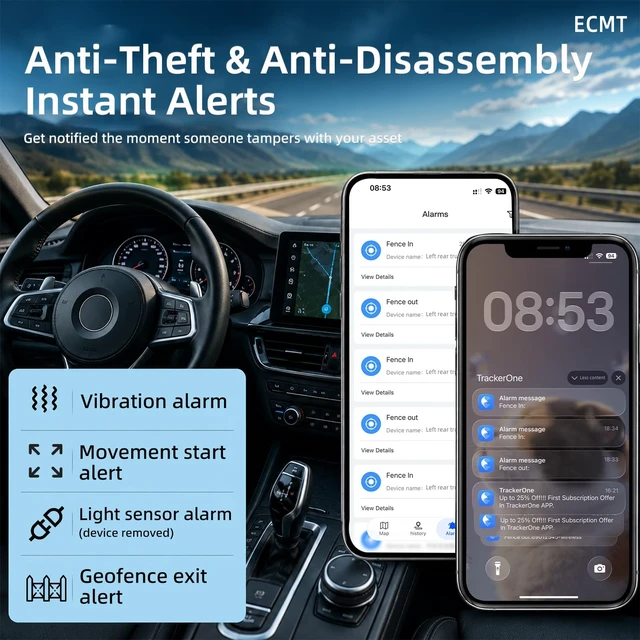 Alt view image 6 of 7 - GPS Tracker for Vehicles, Hidden Magnetic Car Tracker, Long Battery Life, Real-Time Tracking, Waterproof GPS Tracker for Cars & Assets, Subscription Required