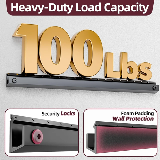 Alt view image 5 of 7 - No Stud TV Wall Mount, Studless Drywall TV Bracket for 22"55", Up 100lbs No Drill TVs Hanger, Tilt 5°, Fits VESA 100x100 - 400x400, No Tools Easy Install for Renters, Bedroom & Living Room