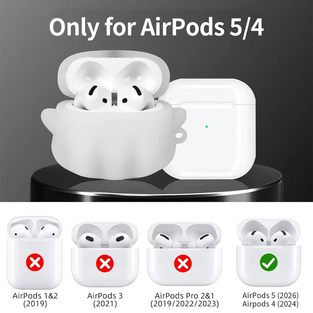 Alt view image 6 of 7 - for AirPods 4 Case & AirPods 5 Case with Cleaner Kit, Glow Cover Cute Ghost Case for Apple AirPods 5/4 (2026/2024) Glow in ihe Dark, Soft Silicone kawaii Anime Funny Cases for Women Men