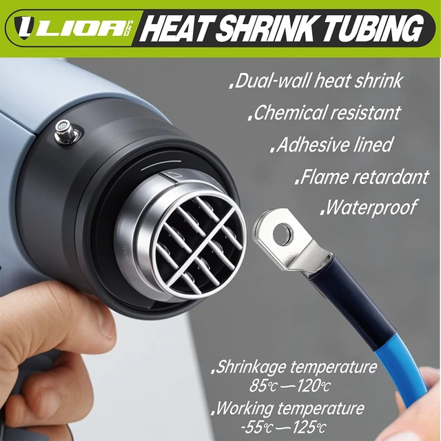 Alt view image 7 of 7 - 1/4 Inch Heat Shrink Tubing Adhesive Lined - 50ft Bulk Spool 3:1 Ratio Dual Wall Shrink Wrap - Marine Grade Waterproof Insulation for Automotive, Boat, and Electrical DIY - Black