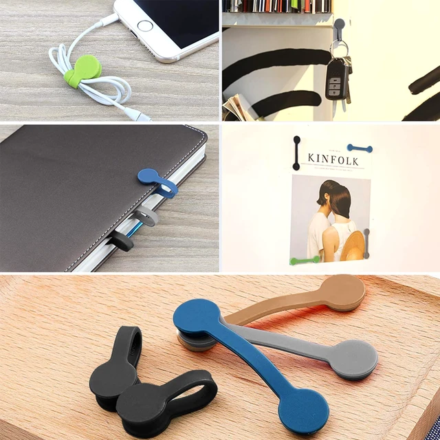 Alt view image 6 of 7 - 10-Pack Magnetic Cable Ties for Cords, Reusable Silicone Cord Ties Reusable Cord Ties,Magnetic Twist Ties for Bundling Earphone, Phone Charger,Cord Wraps for Home,Office,Kitchen (5 Colors)