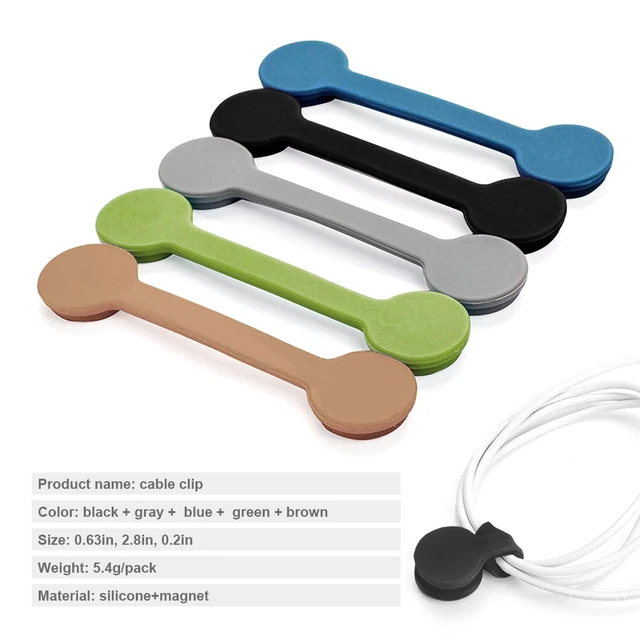 Alt view image 5 of 7 - 10-Pack Magnetic Cable Ties for Cords, Reusable Silicone Cord Ties Reusable Cord Ties,Magnetic Twist Ties for Bundling Earphone, Phone Charger,Cord Wraps for Home,Office,Kitchen (5 Colors)