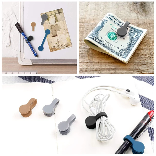 Alt view image 7 of 7 - 10-Pack Magnetic Cable Ties for Cords, Reusable Silicone Cord Ties Reusable Cord Ties,Magnetic Twist Ties for Bundling Earphone, Phone Charger,Cord Wraps for Home,Office,Kitchen (5 Colors)