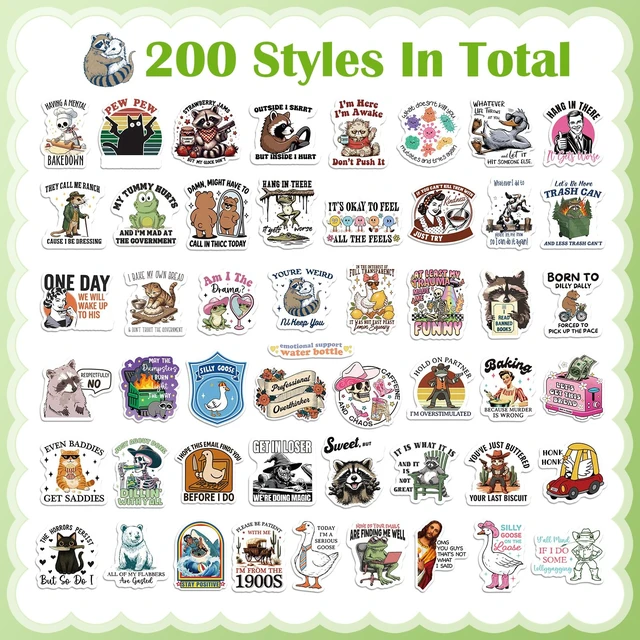 Alt view image 4 of 7 - 400 Pcs Funny Stickers for Adults, Sarcastic Style Waterproof Vinyl, Meme Decal, Dirty Humor Adult Love, Durable Adhesive, Water Bottles, Laptop, Phone, Journal Scrapbook Decor