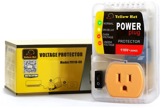 Main image of Surge Protector for Refrigerator 110V 15A 1650W, Brownout Power Suppressor Voltage Protector with Delay Function, Indicator Light, Adjustable Minimum Voltage Capacity, 140 Joules, Protect TV/PC/AC