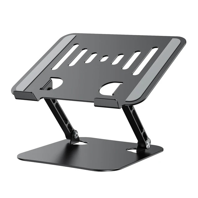 Alt view image 2 of 7 - Adjustable Laptop Stand Riser Foldable Aluminum Laptop Stand for Desk Ergonomic Design, Compatible with 10-17.3" Laptops, Adjustable Height and Angle, Portable, Anti-Slip, Office Desk Accessories