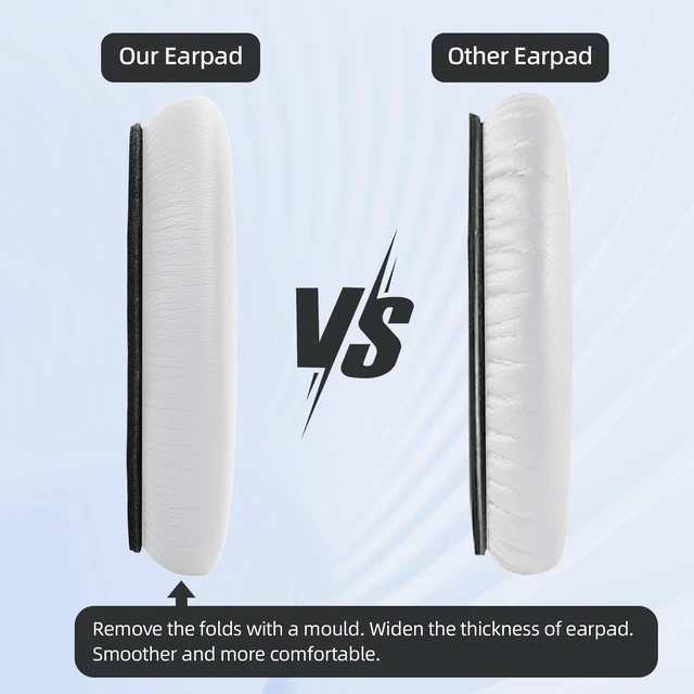 Alt view image 6 of 6 - Ear Cushion and Headband for Bose QC45 QC35, Replacement Headstrap Pad Repair Part with Protein Leather& Memory Foam (White)