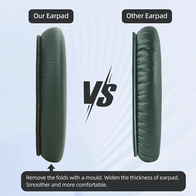 Alt view image 4 of 7 - Protein Leather Ear Pads for Bose QuietComfort QC35 QC45 Headband Cushion Cover Replacement Kits with Protein Leather& Memory Foam (Cypress Green)