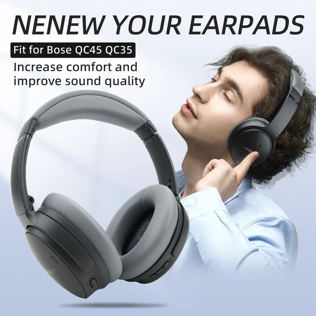 Alt view image 2 of 7 - Headband and Earpads Compatible with Bose QuietComfort QC35 QC45 Headphones Waterproof and Sweat-Resistant (Light Gray)