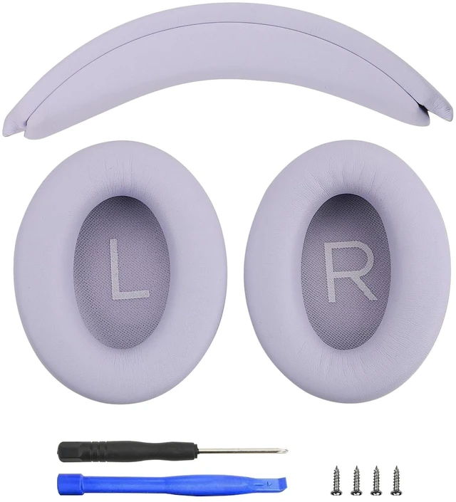 Main image of Ear Cushions and Headband Cushion Foam for Bose QuietComfort 35 45 (QC35 QC45) Headphones Accessories Easy to Install (Purple)