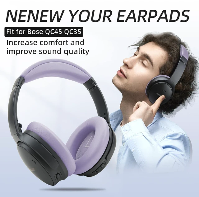 Alt view image 2 of 7 - Ear Cushions and Headband Cushion Foam for Bose QuietComfort 35 45 (QC35 QC45) Headphones Accessories Easy to Install (Purple)