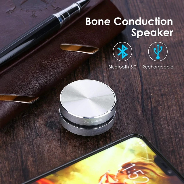 Alt view image 4 of 7 - Bluetooth Mini Speaker Bone Conduction Portable Wireless Speaker Stereo Bass Sound Creative Portable Speakers Mini Size Music Player for Home,Outdoor,Travel (Silver)