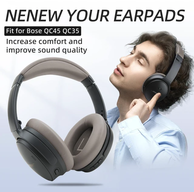 Alt view image 2 of 7 - Earpads and Headband Pad Compatible with Bose QC45 QC35 Waterproof and Sweat-Resistant (Sandstone)