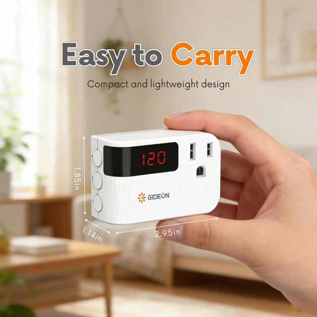 Alt view image 7 of 7 - Refrigerator Surge Protector, Single Outlet Voltage Protector with Real-Time Voltage Display, 900J Over & Under Voltage Protection, 120V 15A 1800W for Refrigerator, AC, TV & Home Appliances