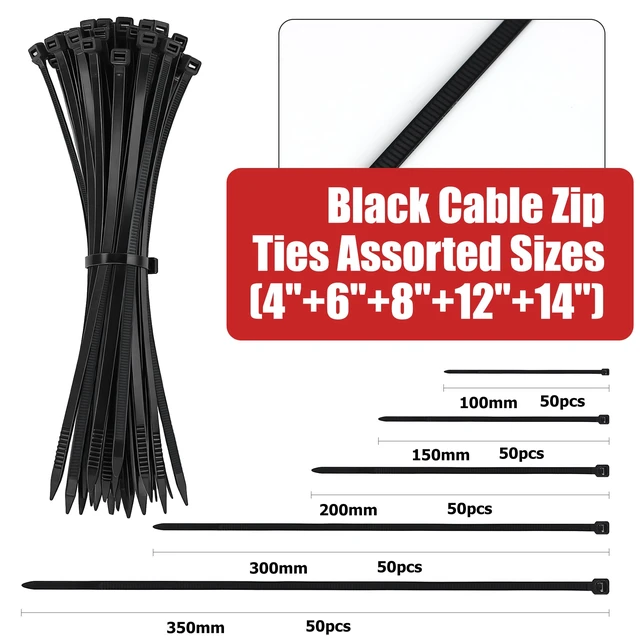 Alt view image 5 of 7 - Cable Zip Tie Organizer Including 250Pcs Black & 1 Zip Tie Cutter Wall Mount Zip Tie Holder, Including 250Pcs Black Zip Ties Assorted Sizes (4+6+8+12+14)