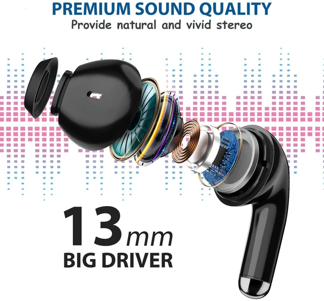 Alt view image 5 of 7 - Wireless Earbuds for Samsung S25 S24 S26 Ultra S23 Fe S22 A37, Black 5.3 Bluetooth Earphone Ear Bud with Mic Stereo Wireless Headphone for iPhone 17 Air 16 15 18 Pro Max Duo/Galaxy A36/Pixel 10