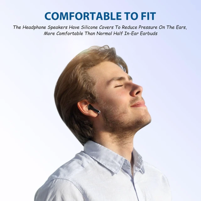 Alt view image 7 of 7 - Wireless Earbuds for Samsung S25 S24 S26 Ultra S23 Fe S22 A37, Black 5.3 Bluetooth Earphone Ear Bud with Mic Stereo Wireless Headphone for iPhone 17 Air 16 15 18 Pro Max Duo/Galaxy A36/Pixel 10