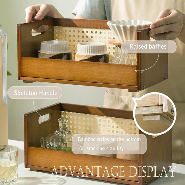 Alt view image 3 of 7 - 2pcs Cd Storage Box Wooden CD Holder Rack, DVD Storage Racks Organizer for Cd Display Movie Cases Music Cassette Tapes Shelf Stand Record Crates