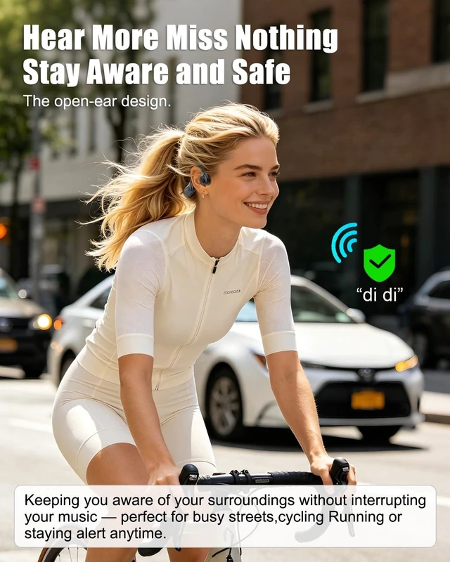 Alt view image 5 of 7 - Open-Ear Bluetooth Wireless Trucker Headset with Microphone (Dark) Bluetooth Headphones with Noise Cancelling Mic, Wireless Headset with Mic for Work, Workout, Driving, Call