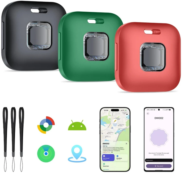Main image of Air Tracker Tags-3 Pack for iOS & Android, Smart Tag for Key, Bag, Pet Dual System Luggage Tracker Compatible with Apple Find My & Google Find Hub App, Bluetooth Key Finder Replaceable Battery