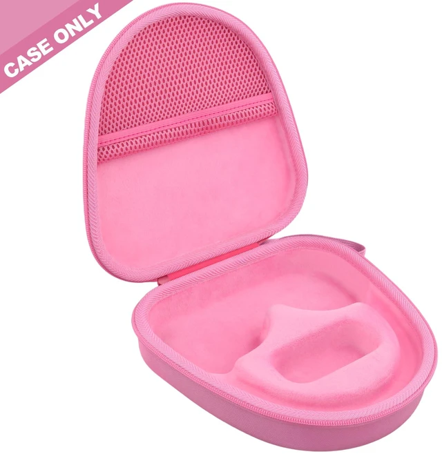 Alt view image 3 of 7 - Hard Case for Sony WH-CH730N/CH720N/CH520/1000XM6/1000XM5,Pink Features a Mesh Pocket for Accessories. Hand Strap for Easy Carrying. Hard EVA Shell with Soft Velvet Lining. Case Only