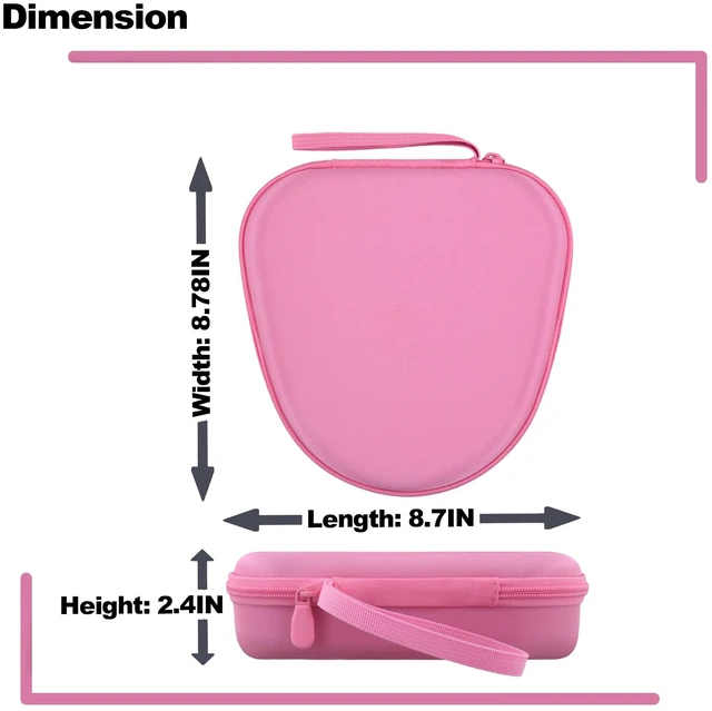 Alt view image 6 of 7 - Hard Case for Sony WH-CH730N/CH720N/CH520/1000XM6/1000XM5,Pink Features a Mesh Pocket for Accessories. Hand Strap for Easy Carrying. Hard EVA Shell with Soft Velvet Lining. Case Only