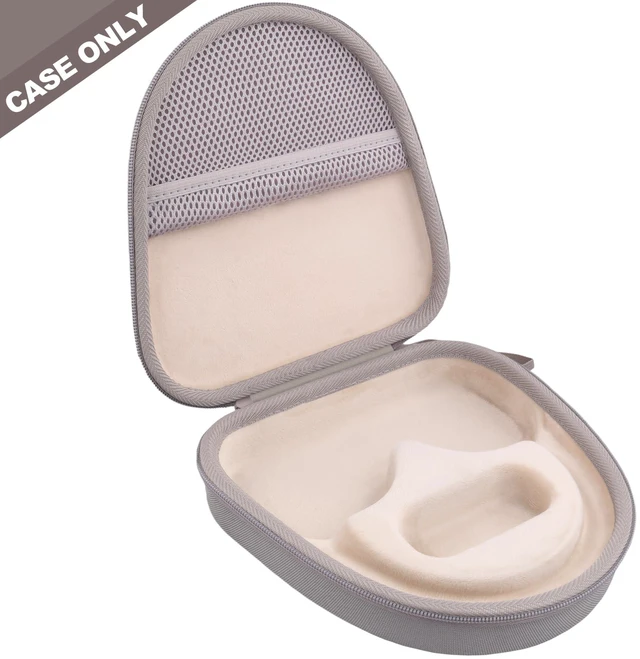 Alt view image 3 of 7 - Hard Case for Sony WH-CH730N/CH720N/CH520/1000XM6/1000XM5,Sand Features a Mesh Pocket for Accessories. Hand Strap for Easy Carrying. Hard EVA Shell with Soft Velvet Lining. Case Only
