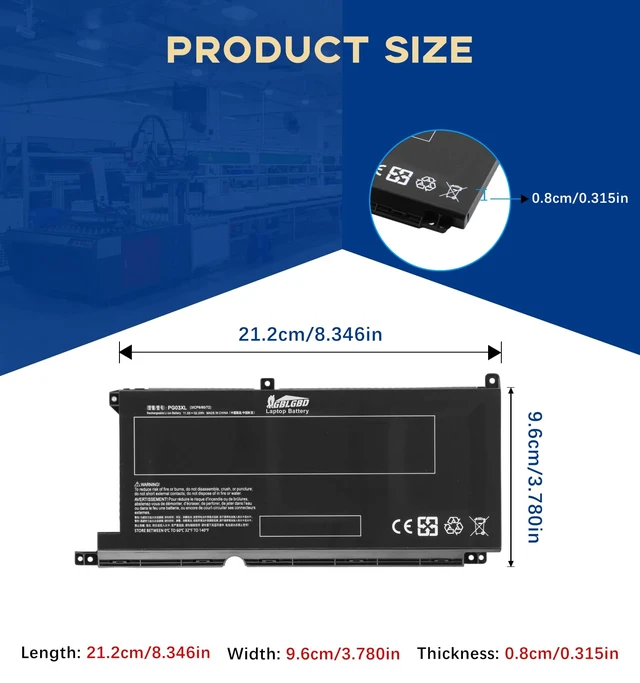 Alt view image 3 of 7 - PG03XL Replacement Battery for HP Pavilion 15-DK1000 15-DK2000 15-EC2000 16-A0000 15t-DK0000 CTO 15z-EC200 Gaming Laptop, Li-ion Battery Compatible with HSTNN-DB9G/HSTNN-OB1I/L48430-AC1/0PG03XL
