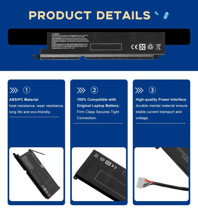 Alt view image 4 of 7 - PG03XL Replacement Battery for HP Pavilion 15-DK1000 15-DK2000 15-EC2000 16-A0000 15t-DK0000 CTO 15z-EC200 Gaming Laptop, Li-ion Battery Compatible with HSTNN-DB9G/HSTNN-OB1I/L48430-AC1/0PG03XL