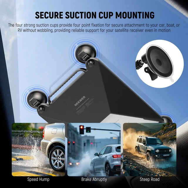 Alt view image 4 of 7 - Suction Cup Mount for Car Compatible with Starlink Mini, ST91 2 in 1 Satellite Mounting Kit, Protective Silicone Case, Strong Suction Cups for Car Window, Sunroof, RV, Boat, Road Trip