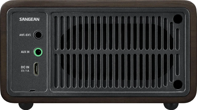 Alt view image 3 of 6 - WR-7DK Wood Cabinet Mini Bluetooth Speaker with FM Radio Tuner and Aux-in Dark Cherry