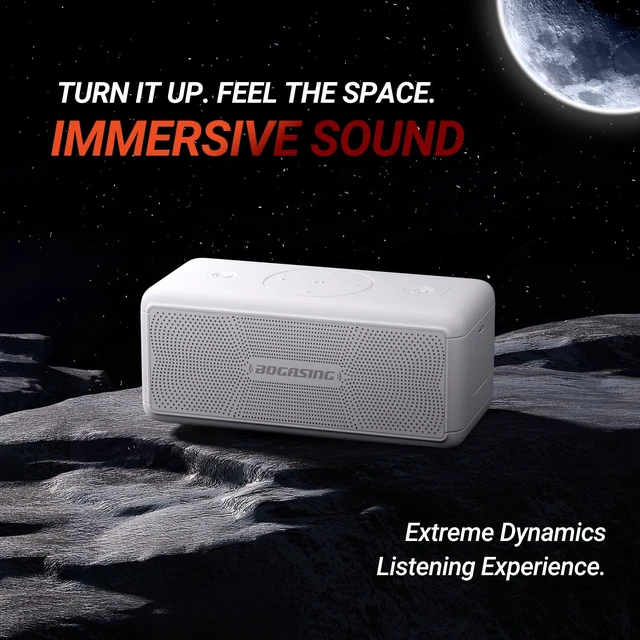 Alt view image 3 of 7 - M5 Portable Bluetooth Speaker with 40W Immersive Stereo Sound Punchy Bass, Dual Opposing Drivers for Wider Soundstage, IPX7, Up to 30H Playtime, EQ, TF Card, AUX & USB Drive Playback