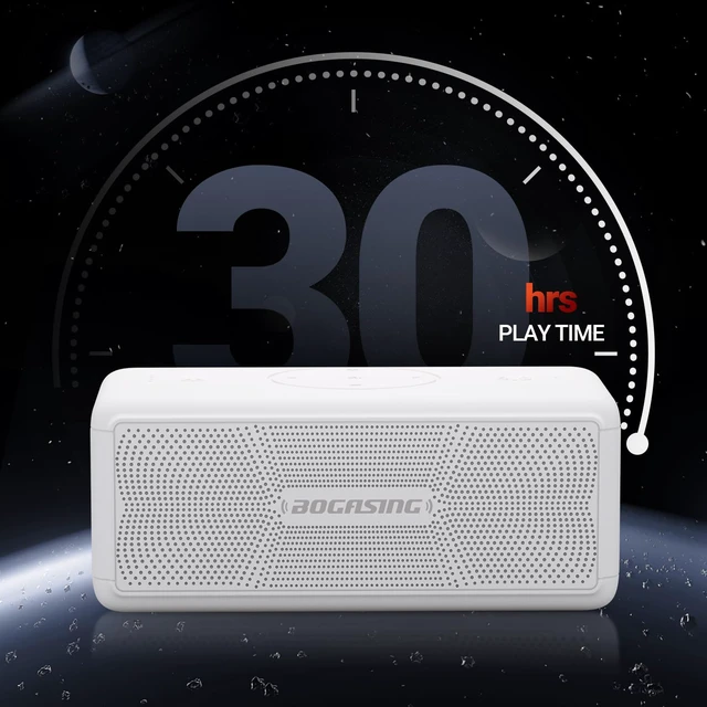 Alt view image 4 of 7 - M5 Portable Bluetooth Speaker with 40W Immersive Stereo Sound Punchy Bass, Dual Opposing Drivers for Wider Soundstage, IPX7, Up to 30H Playtime, EQ, TF Card, AUX & USB Drive Playback