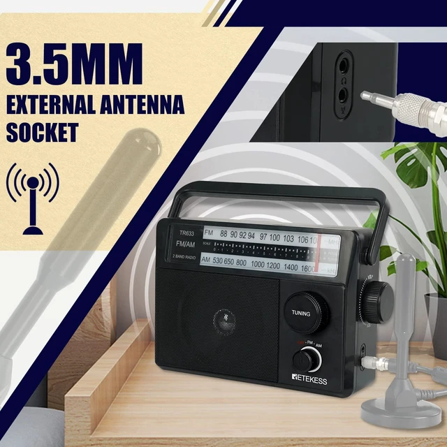 Alt view image 2 of 7 - TR633 AM FM Radios with Best Reception, Portable Radio Plug in Wall