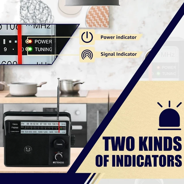 Alt view image 4 of 7 - TR633 AM FM Radios with Best Reception, Portable Radio Plug in Wall