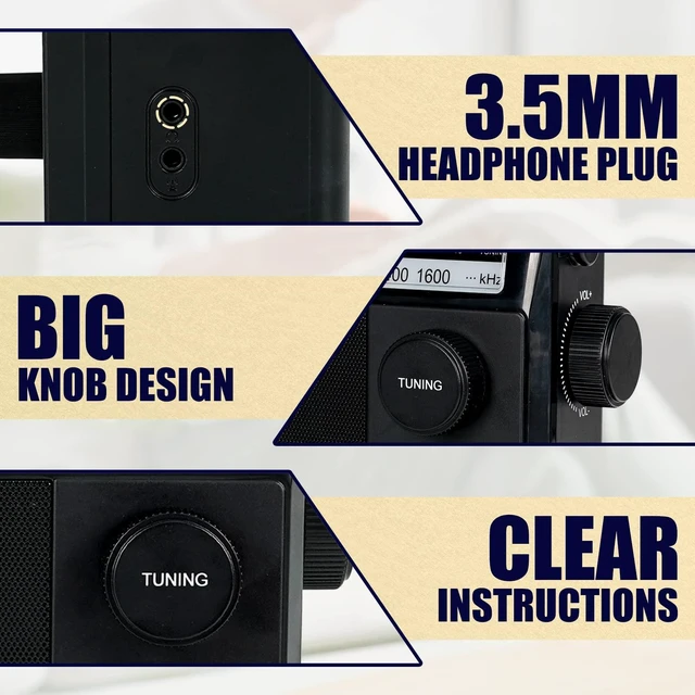 Alt view image 6 of 7 - TR633 AM FM Radios with Best Reception, Portable Radio Plug in Wall
