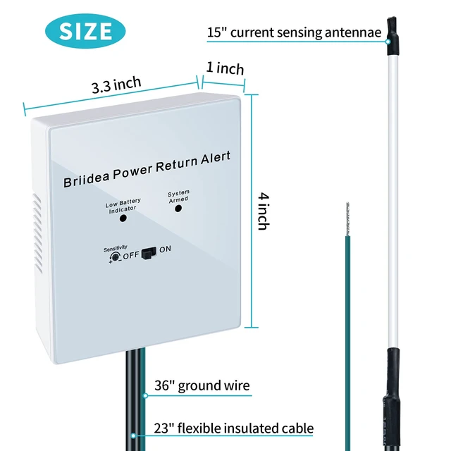 Alt view image 5 of 7 - Power Return Alarm, Utility Power Back on Alert for Generator, Loud Siren with LED Indicator